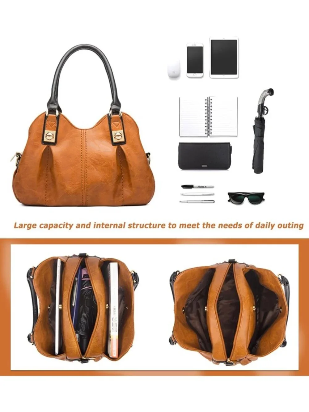 4pcs Retro Tote Handbags Set for Women - Stylish Shoulder Bags & Soft Satchels